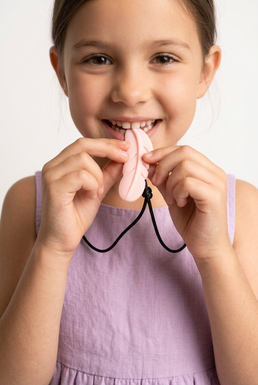Feather Chew-Amulet — Chewable Necklace