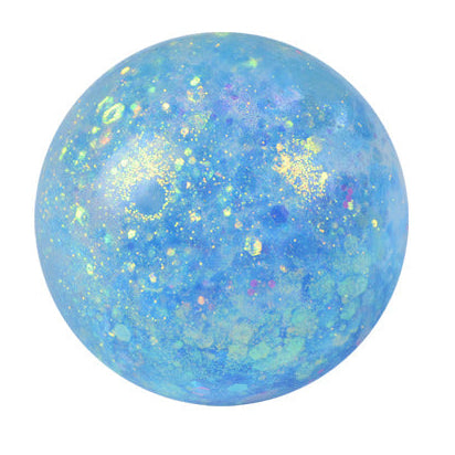 Close-up of glitter stress ball texture for visual sensory stimulation