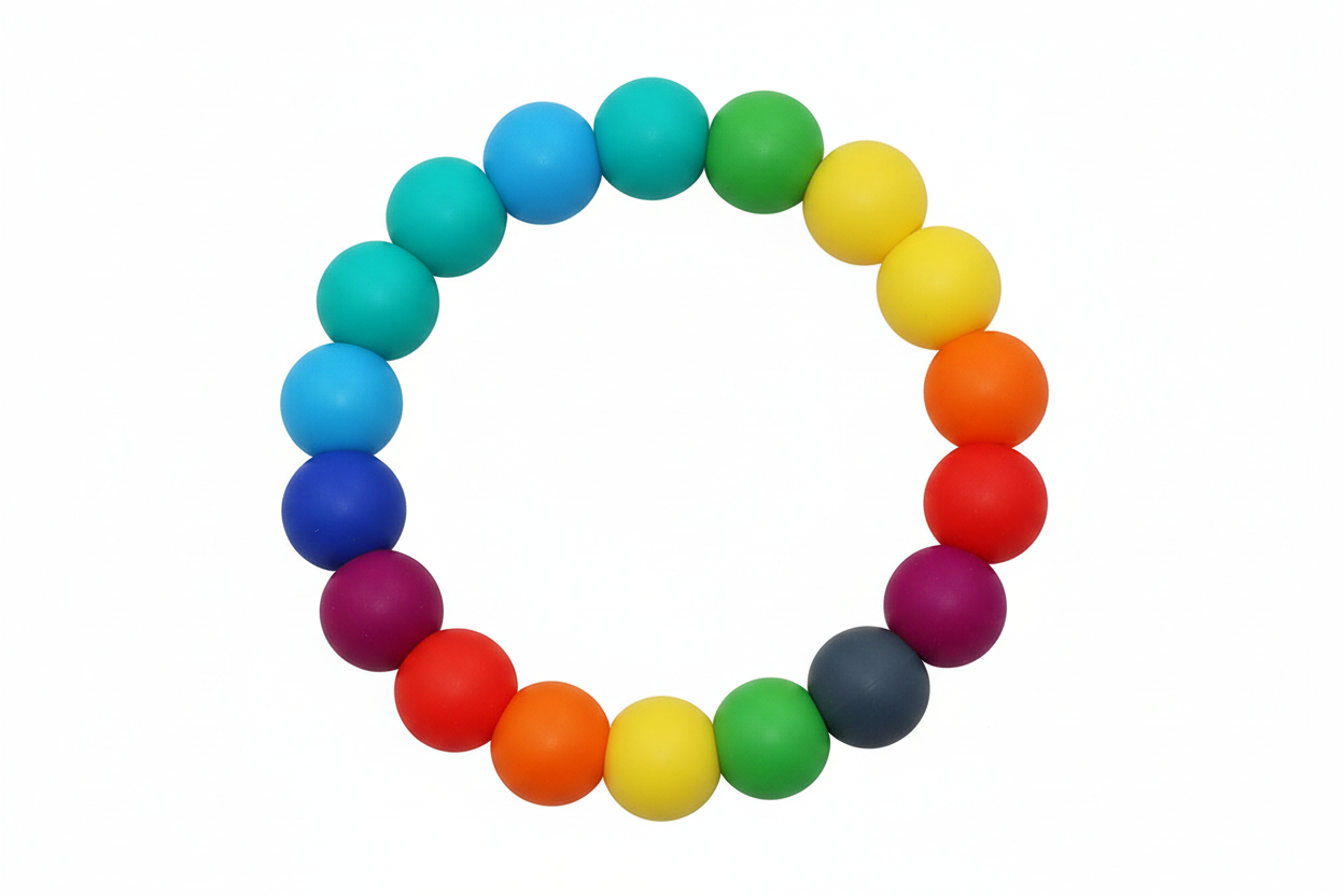 Rainbow chew bracelet used for oral sensory needs