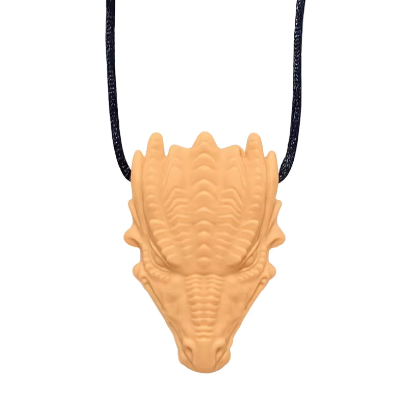 Close-up of dragon chew necklace texture